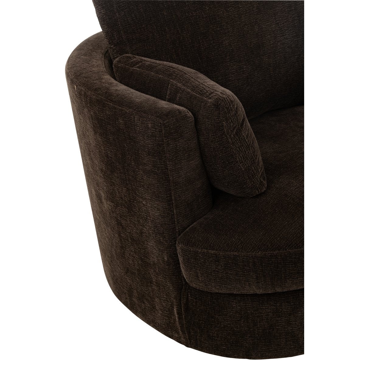 J-Line - Fauteuil lounge Swiv Peuplier/Mousse Marron Foncé