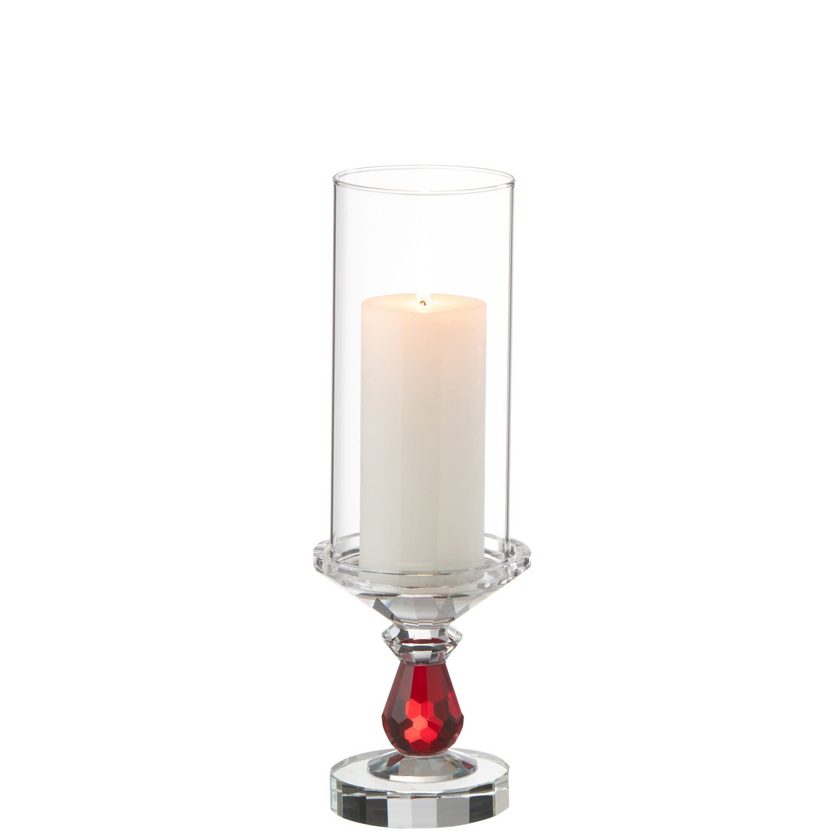 J-Line - Bougeoir Marie Cristal Rouge/Transparent Petit