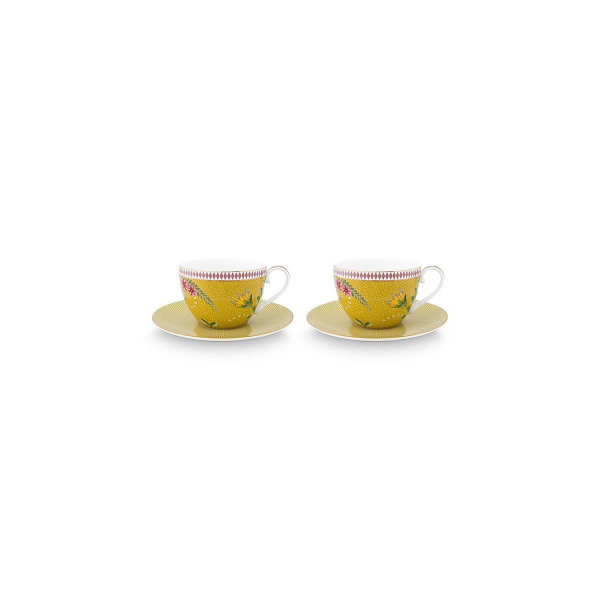 Pip Studio - Set/2 Cups & Saucers La Majorelle Yellow 280ml