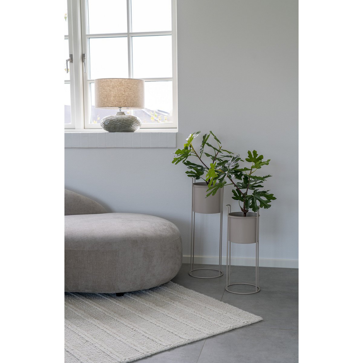 House Nordic - Rabo Flower Stand - Support à fleurs, acier, sable, lot de 2