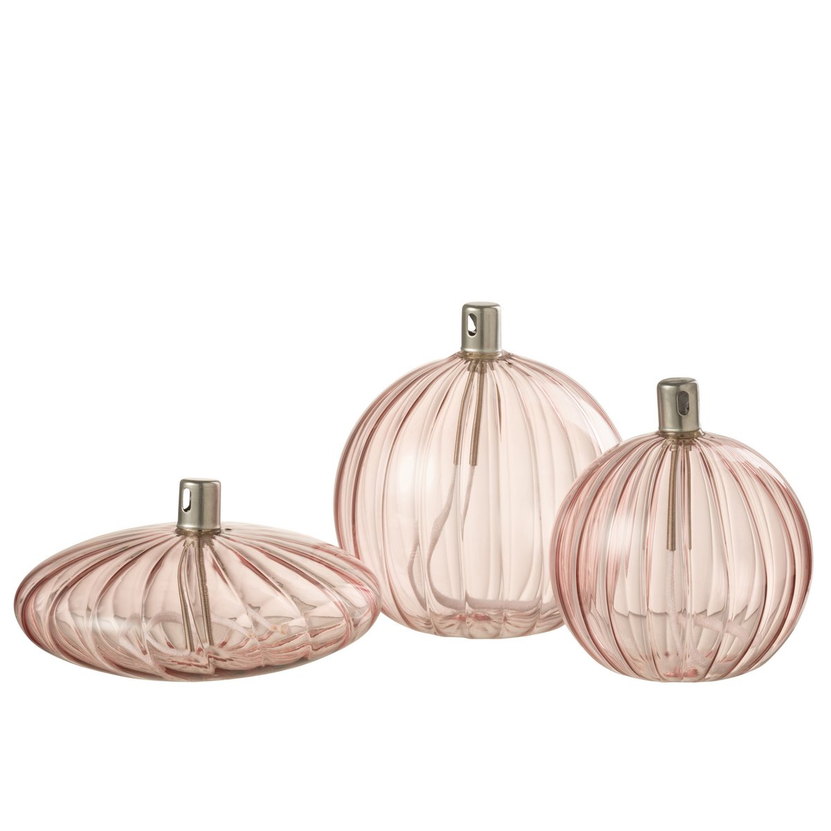 J-Line - Côtes de lampe à huile - Verre - Rose - Grand