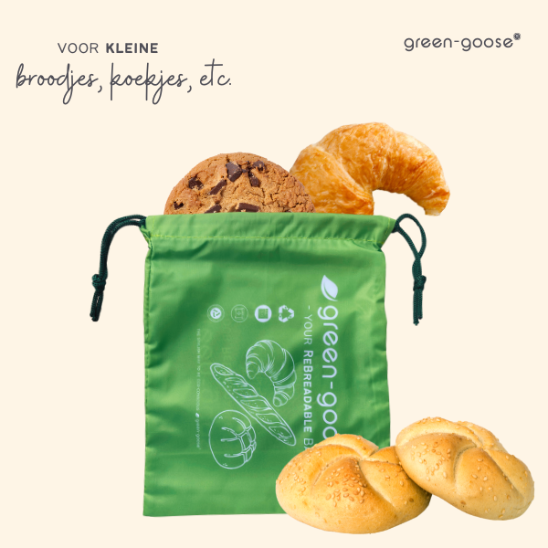 green-goose - Herbruikbare rPet Broodzakkenset