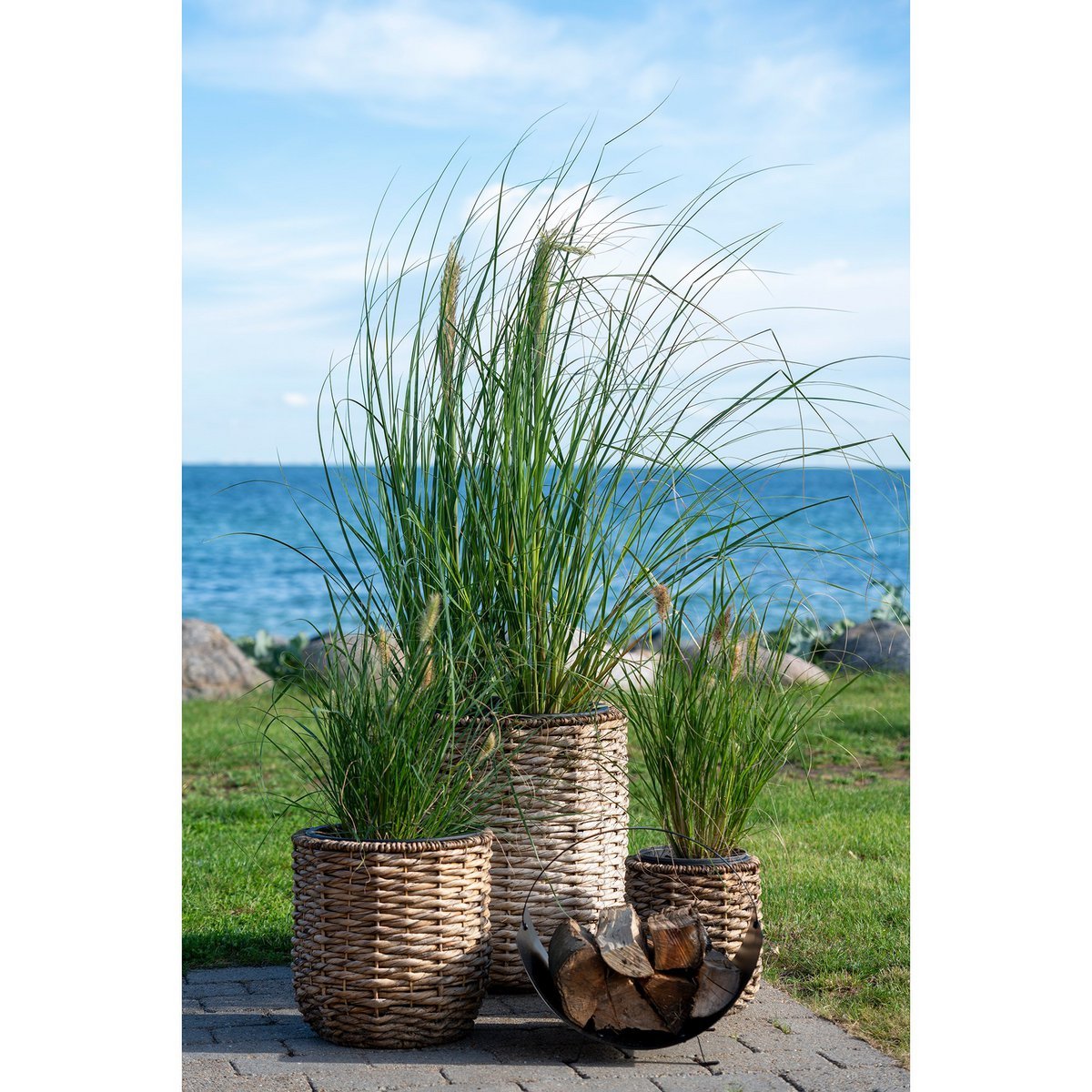 House Nordic - Hanoi Planter - Pflanzgefäß, Wasserhyazinthe, rund, natur, 3er-Set