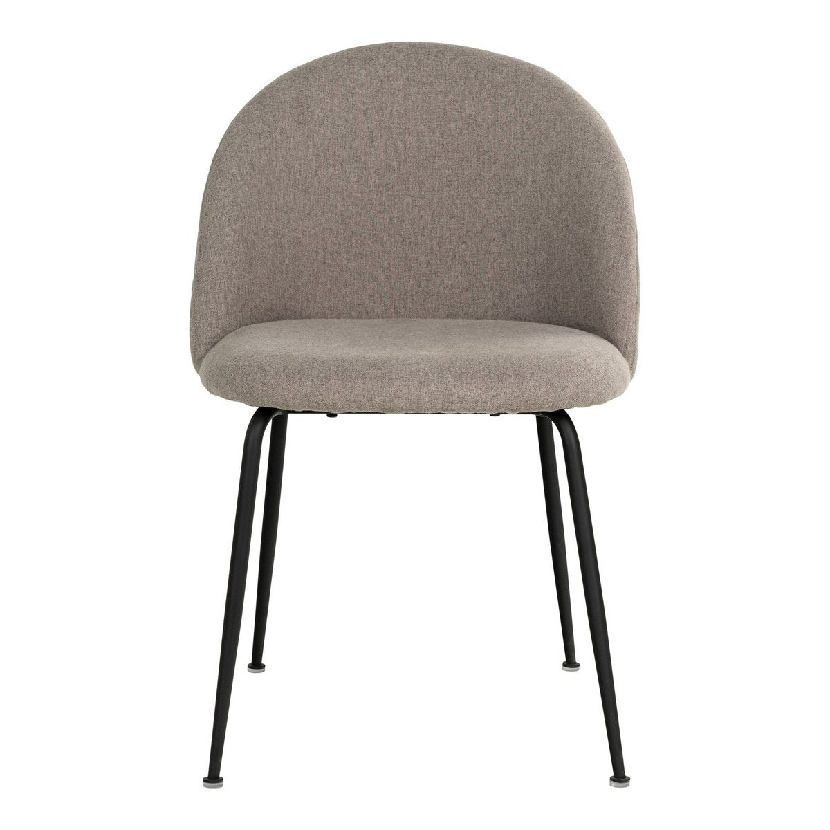 House Nordic - Geneve Dining Chair - Chaise de salle à manger, pierre avec pieds noirs, HN1231 - lot de 2