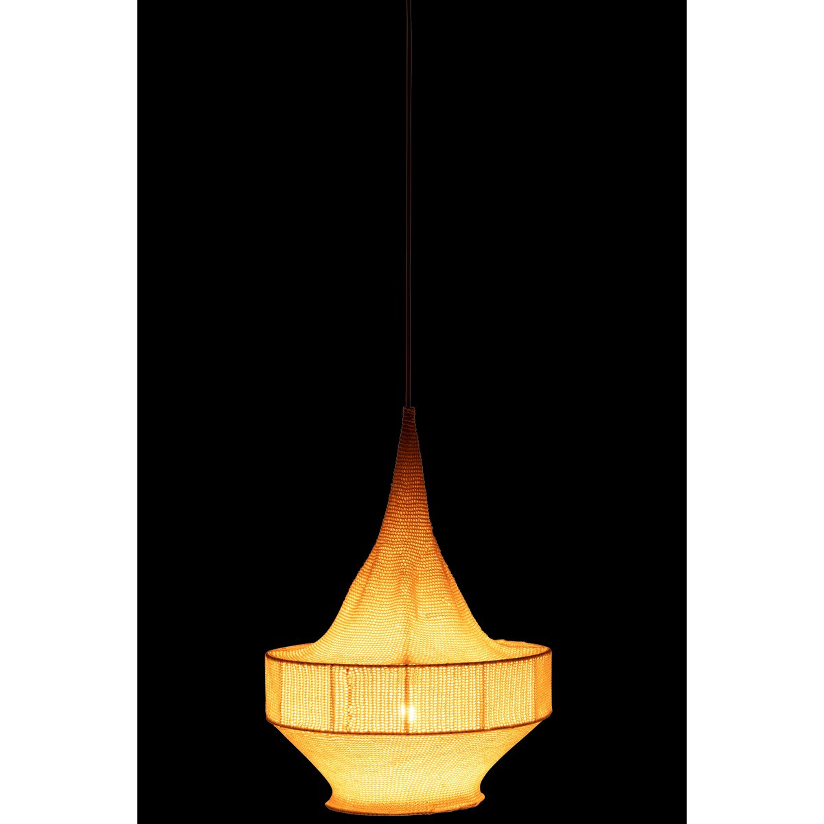 J-Line - Lampe Suspendue Tricotée Main Beige Small