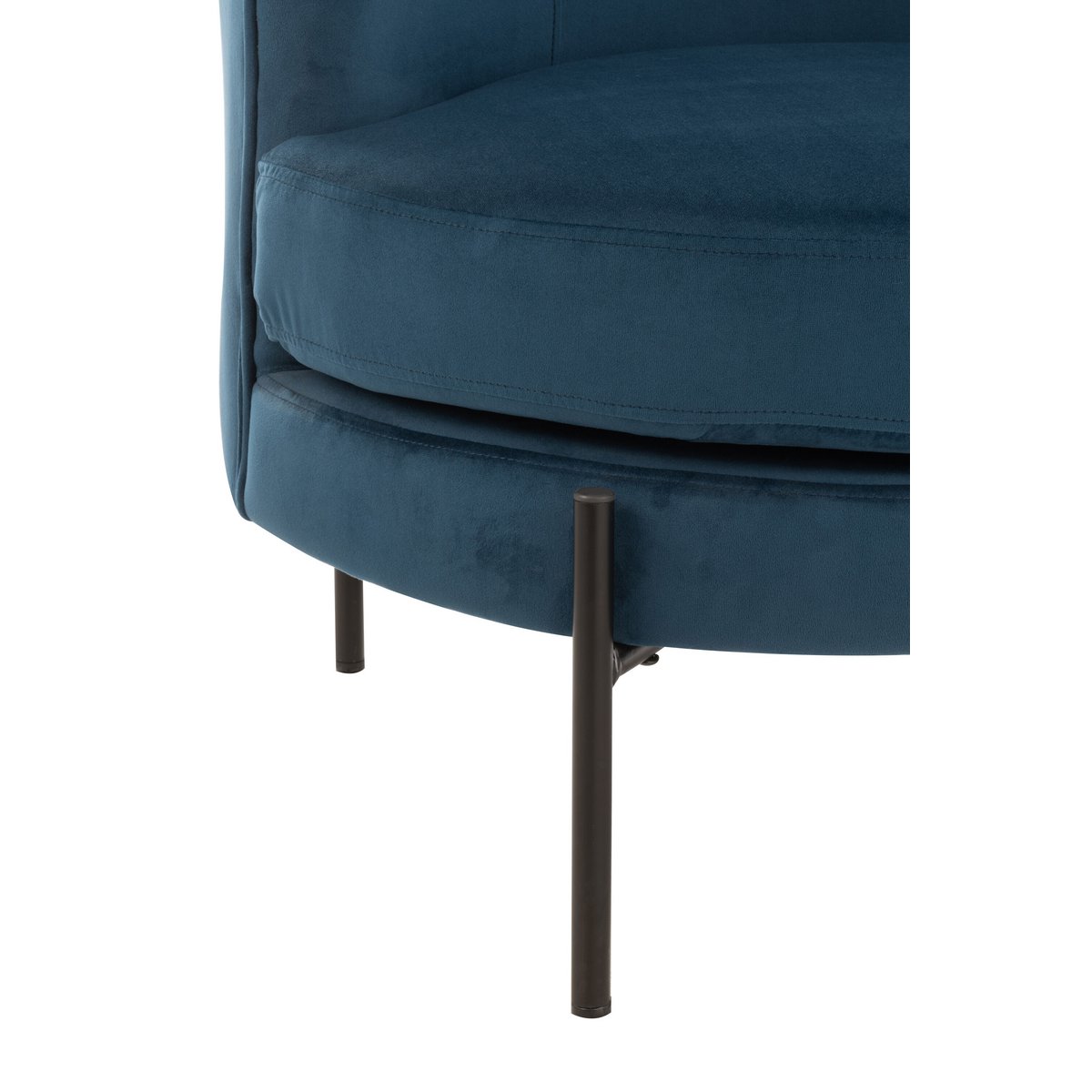 J-Line - Fauteuil Lounge Rond Textile/Métal Bleu