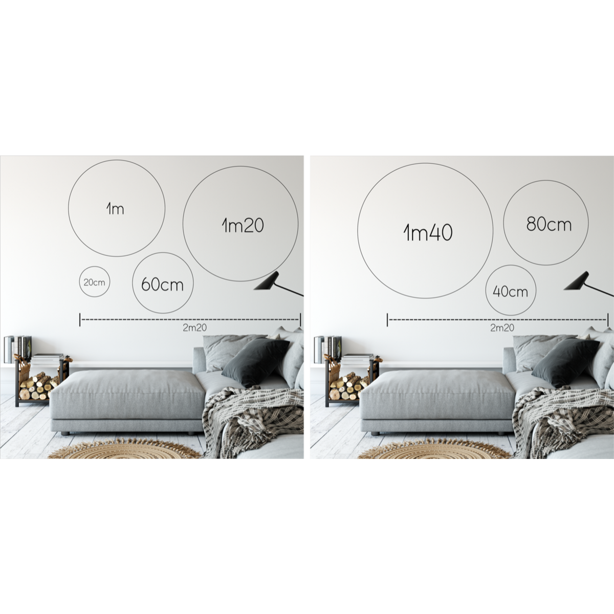 Label2X - Cercle mural moments de bonheur vert