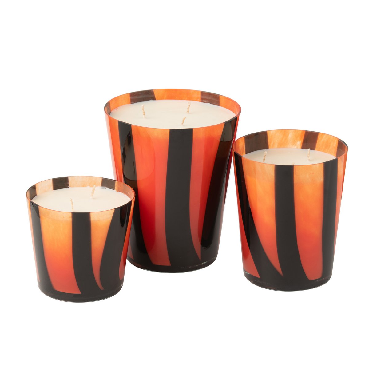 J-Line - Duftkerze Noa Stripes Orange Large-95U