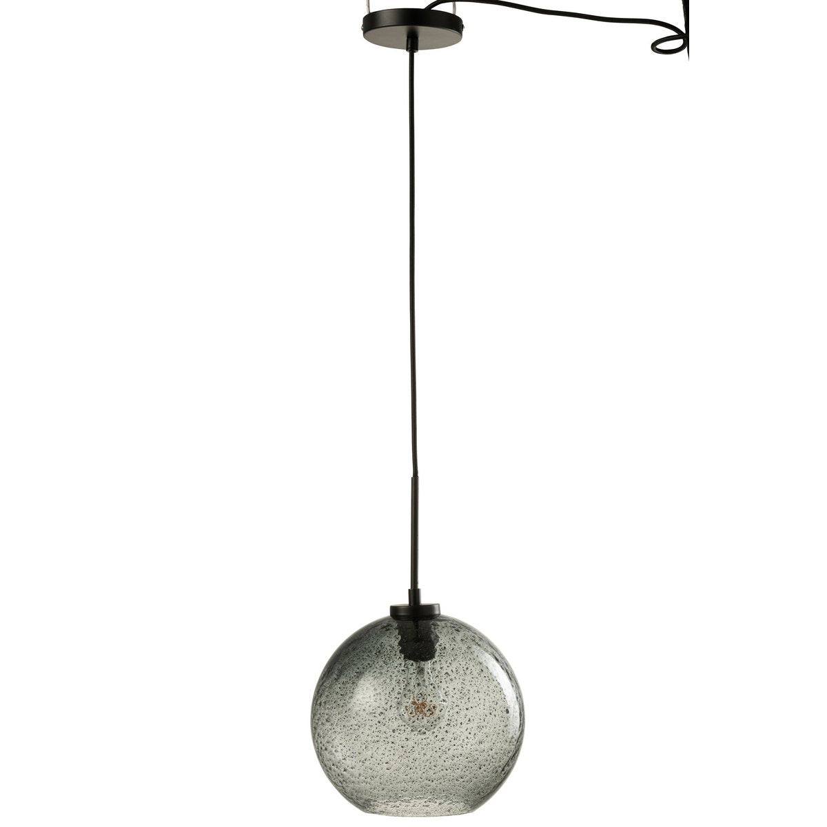 J-Line - Lampe Suspendue Speckle Ball - Verre - Gris - L