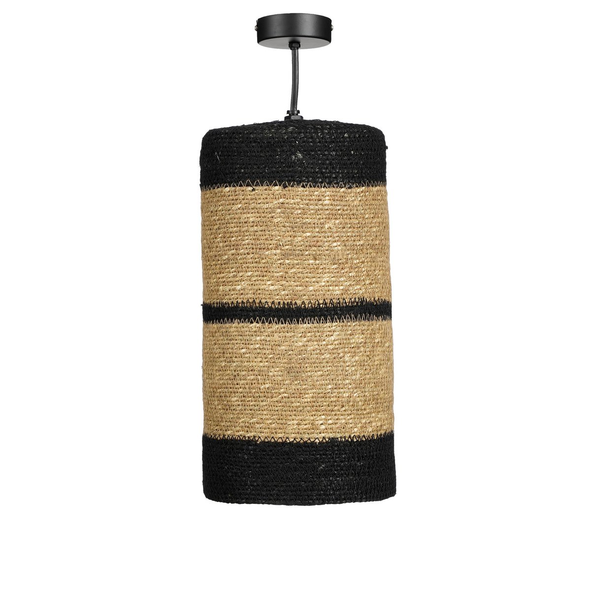 Mica Decorations - Lampe suspendue Jinx - H30 x Ø15 cm - Jute - Noir