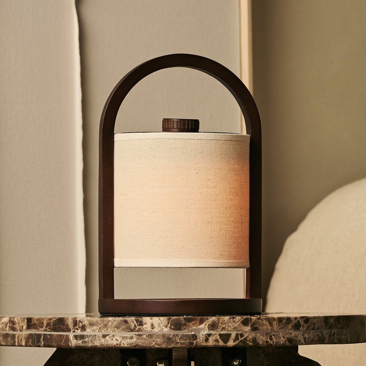 Tavellio-Amsterdam - River Donkerbruine Draadloze Houten Lamp – Oplaadbaar & Dimbaar