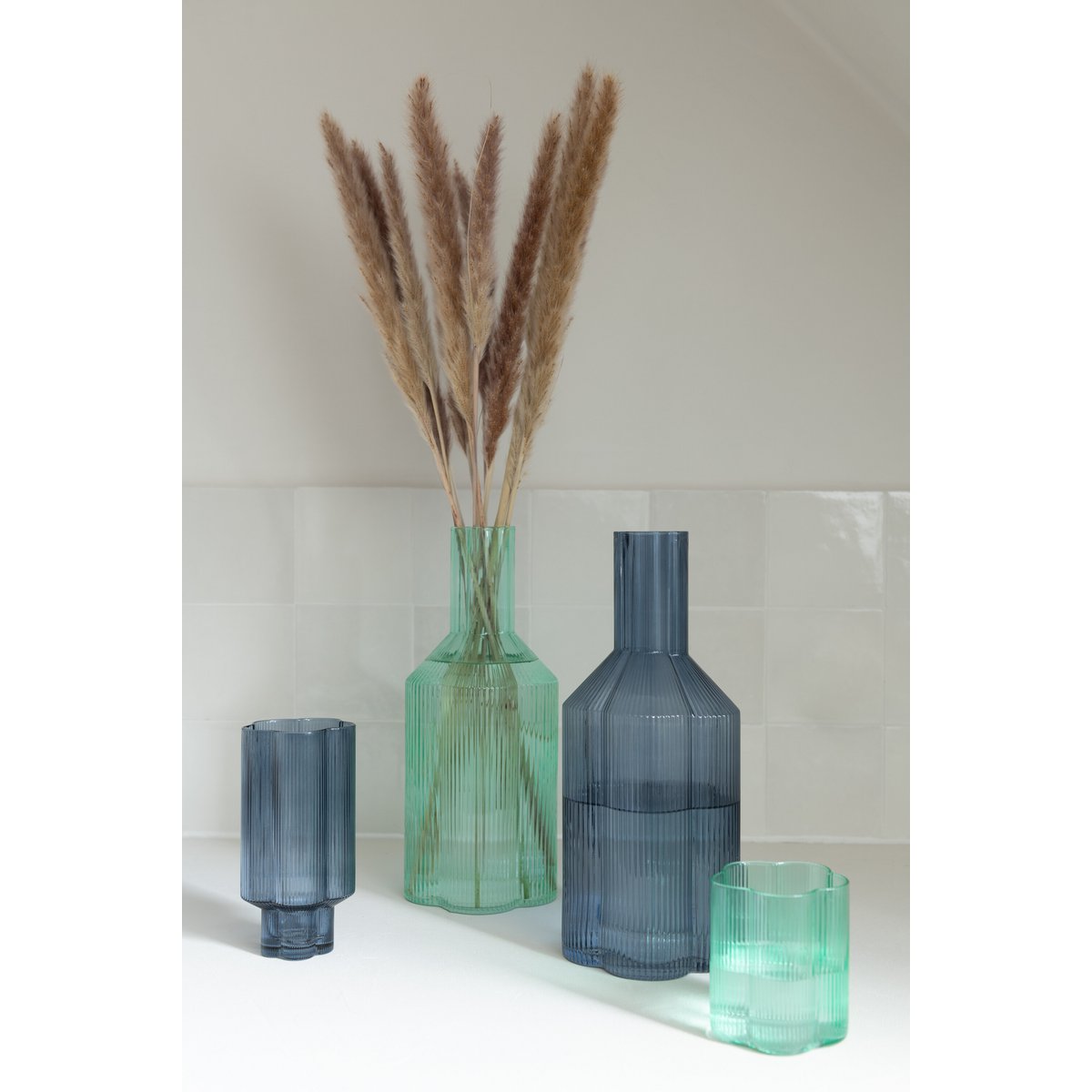 J-Line - Karaffe Fiore - Glas - Aqua