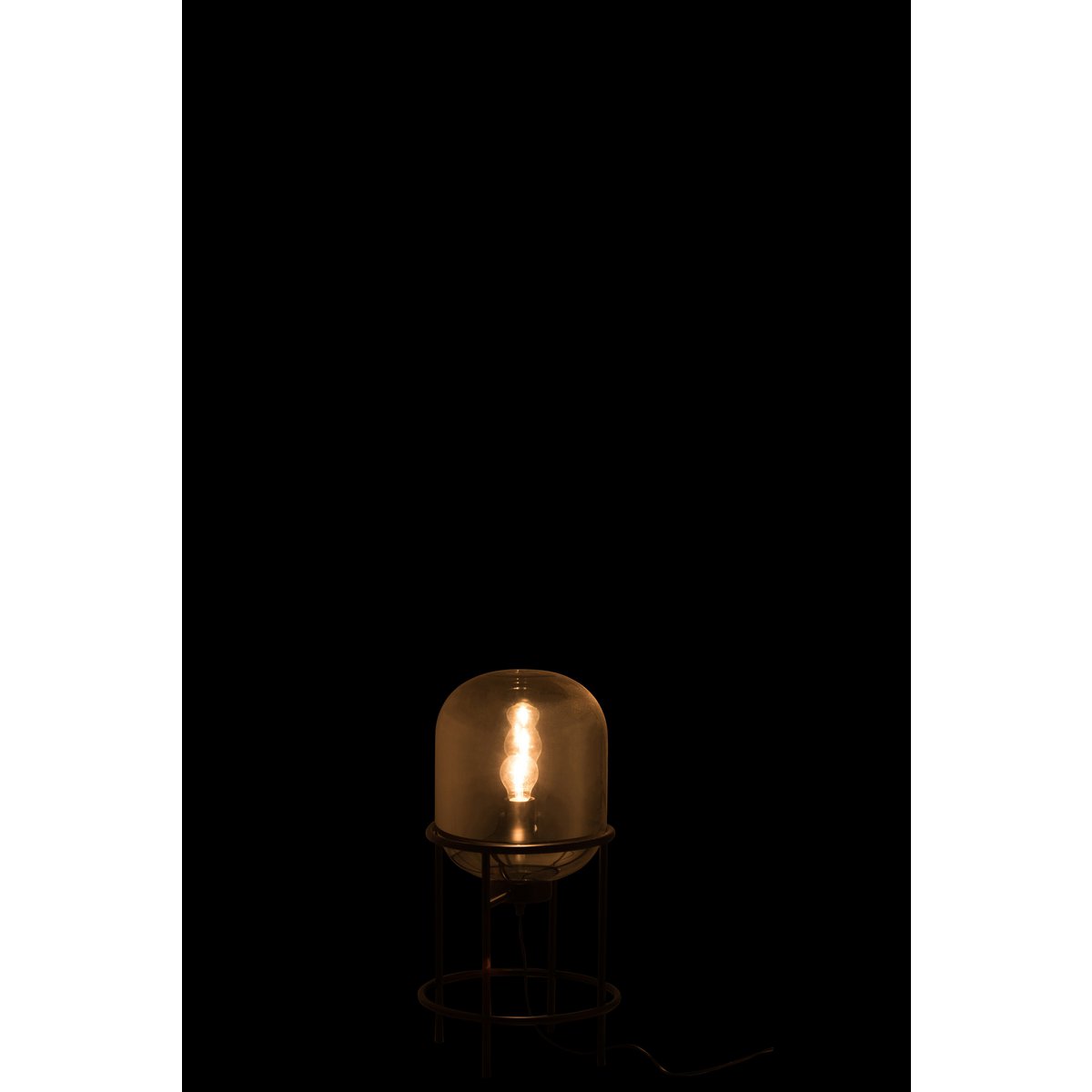 J-Line - Lampe Sasha - Verre/Métal - Argent/Noir - Petit