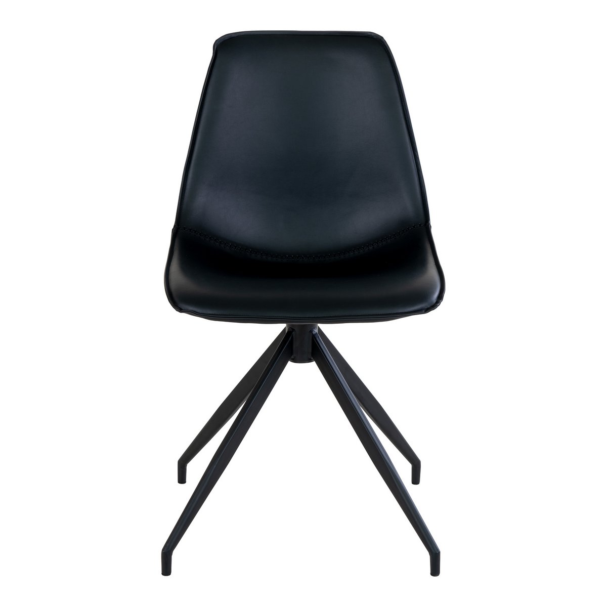 House Nordic - Chaise de salle à manger Monaco avec bouton rotatif - Noir - lot de 2