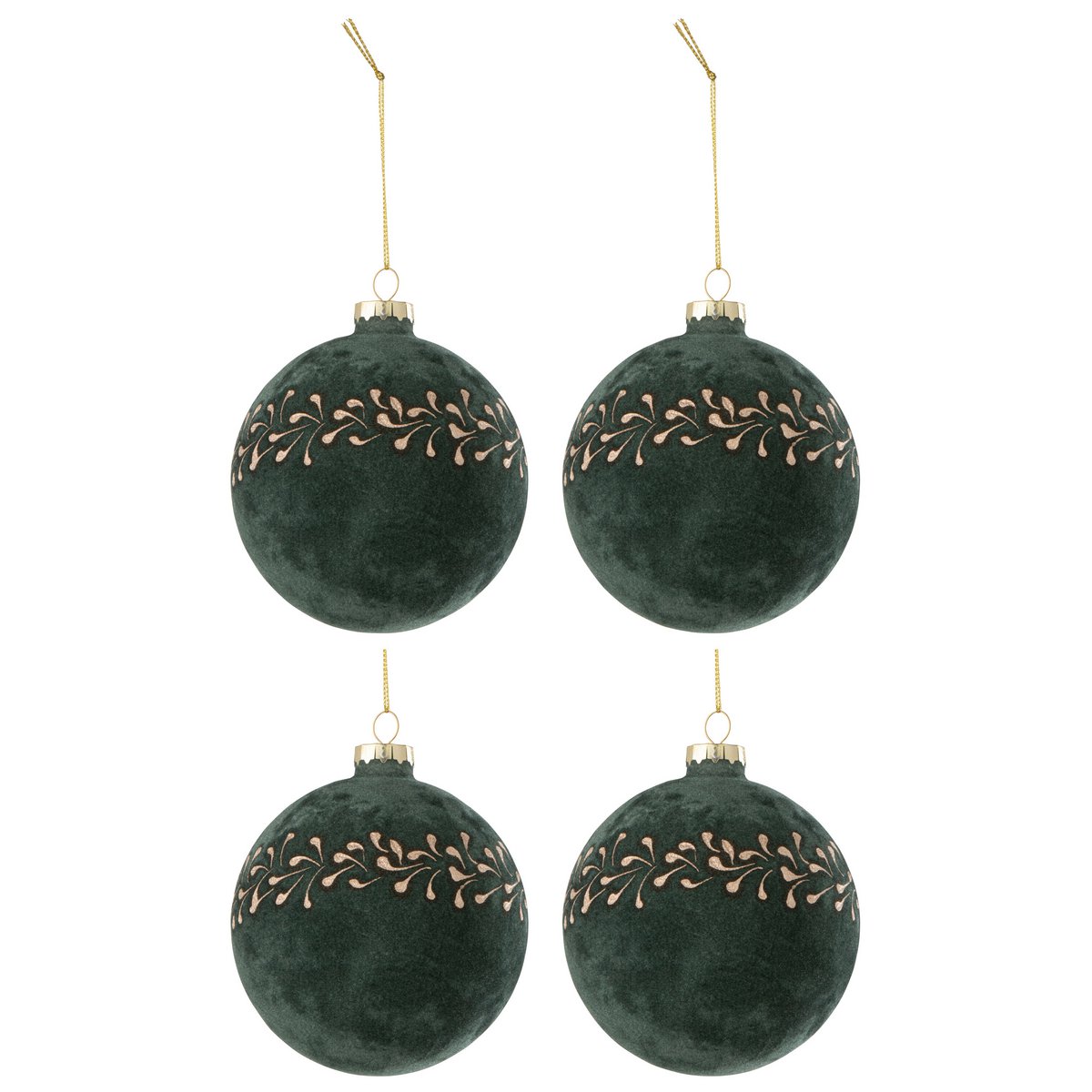 J-Line - Boîte de boules de Noël 'Wyndcliff' (Lot de 4, Vert)