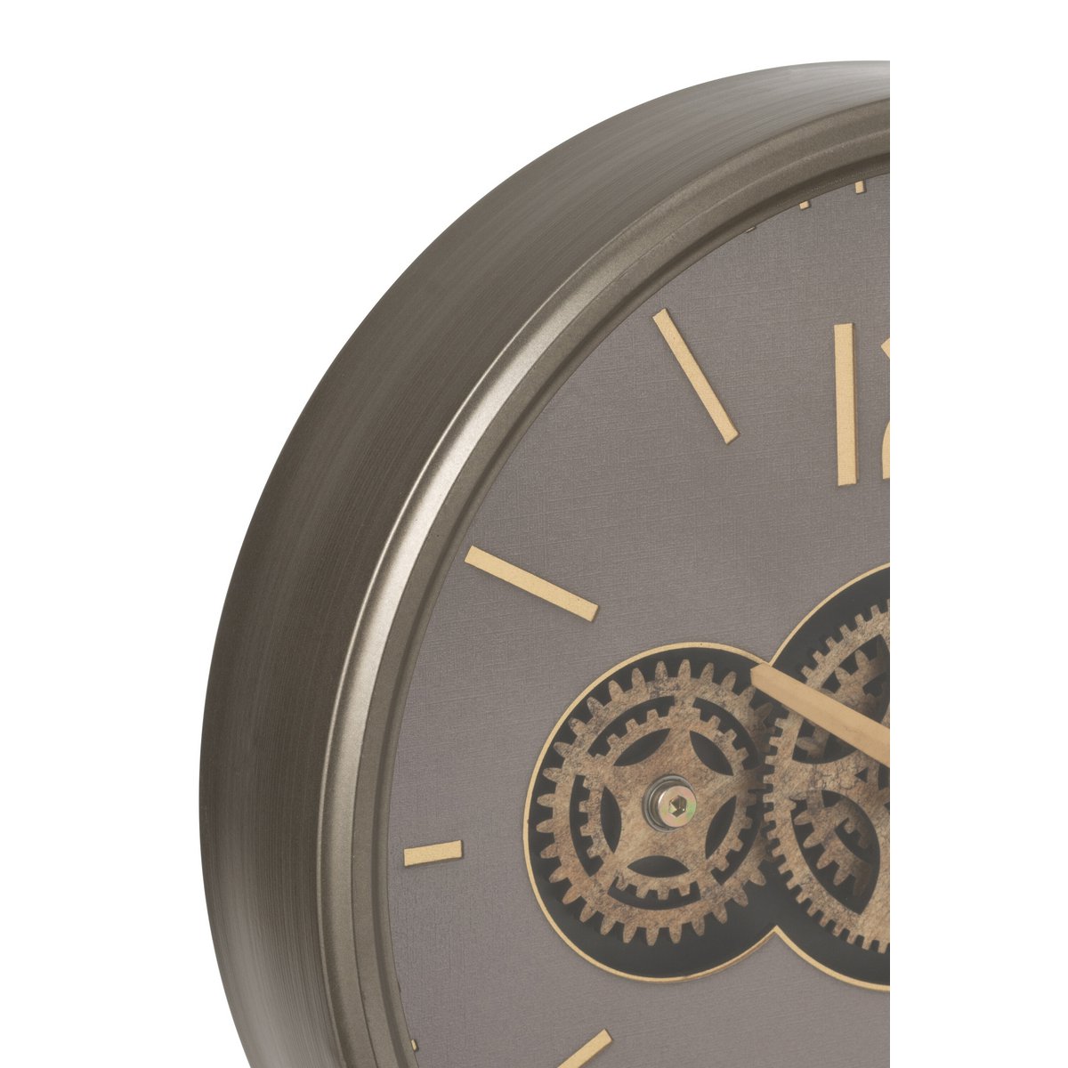 J-Line - Pignon d'horloge MDF Gris/Or Petit