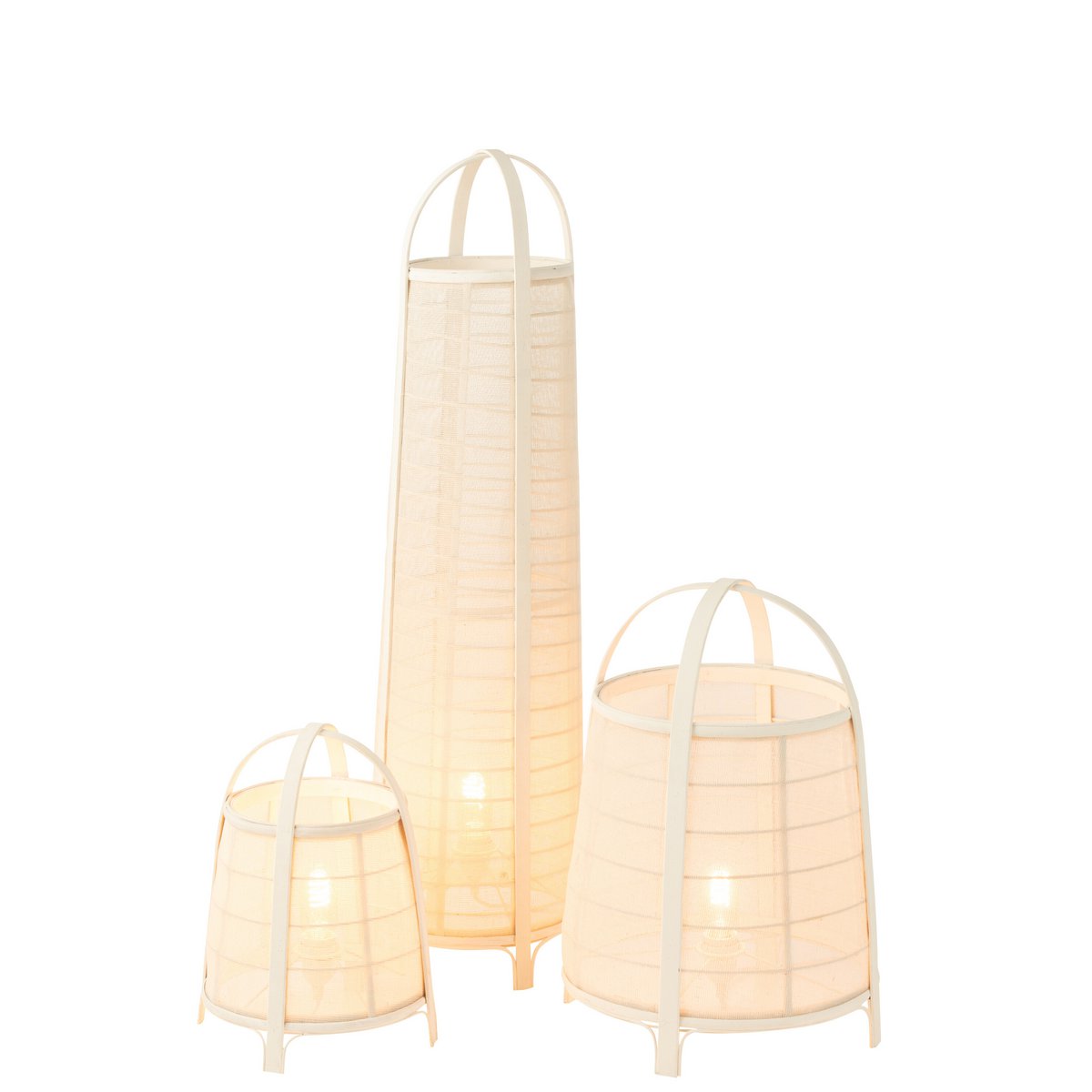 J-Line - Lampe Don Coton/Bambou Blanc