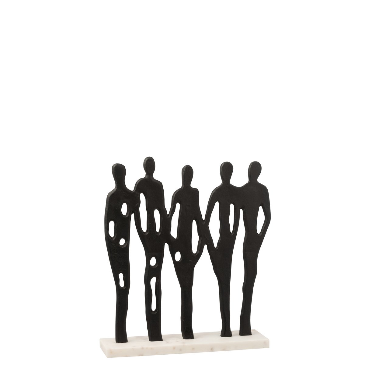 J-Line - Figurine In A Row Aluminium/Marbre Noir/Blanc