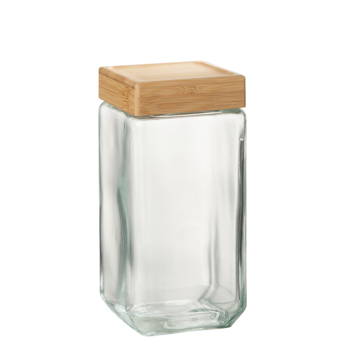 J-Line - Pot En Verre Brad Glass/Bambou Transparent/Naturel Extralarge