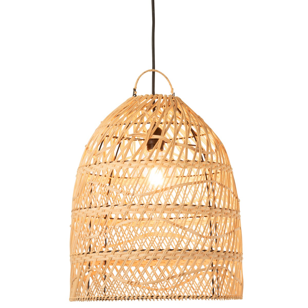 J-Line - Goldene Lampe - Rattan - Natur