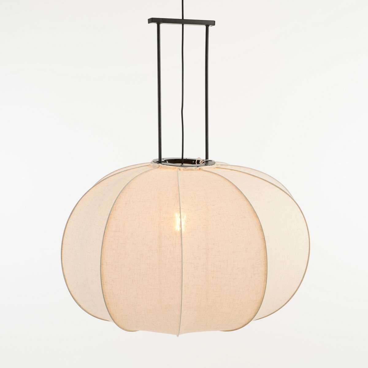 Mica Decorations - Lampe à Suspension Pego - H94 x Ø83 cm - Lin - Blanc Cassé