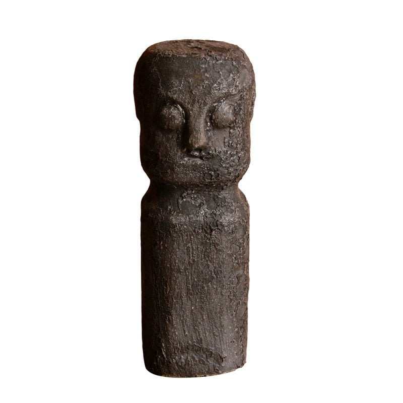 Pole to Pole - Sumba-Statue aus Keramik M Schwarz (6er-Set)