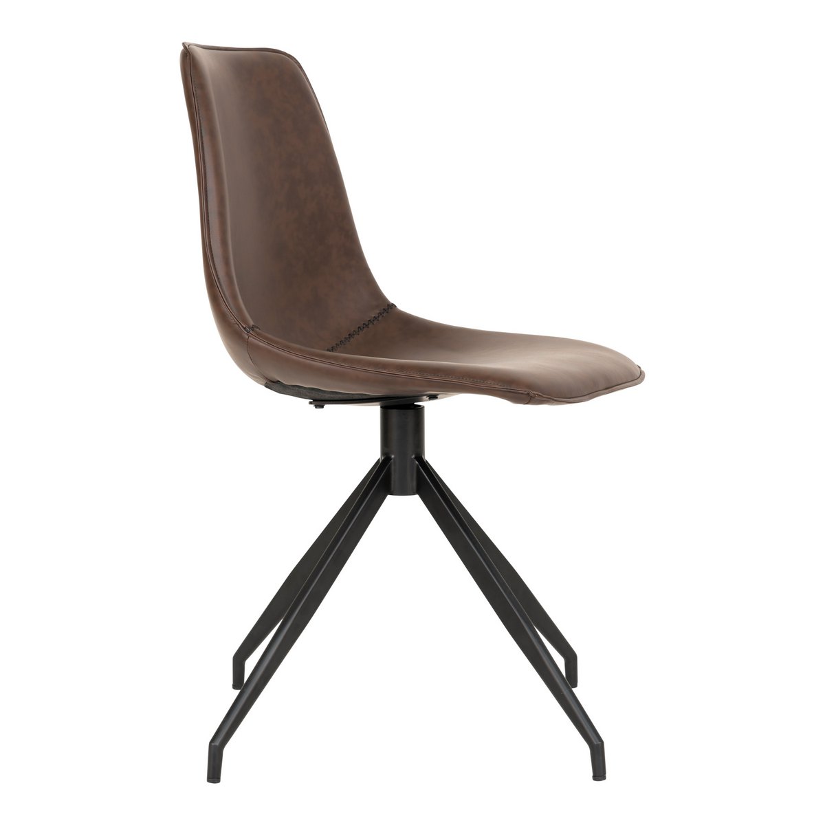 House Nordic - Chaise de salle à manger Monaco avec bouton rotatif - Marron - lot de 2