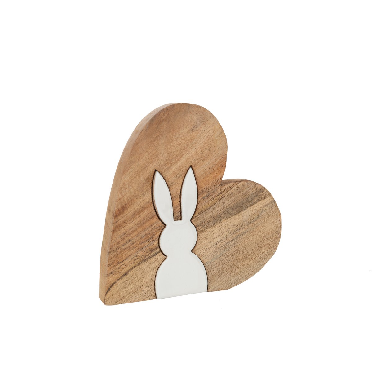 J-Line - Puzzle Décoration Lapin Silouette - Bois - Naturel - Blanc - Grand