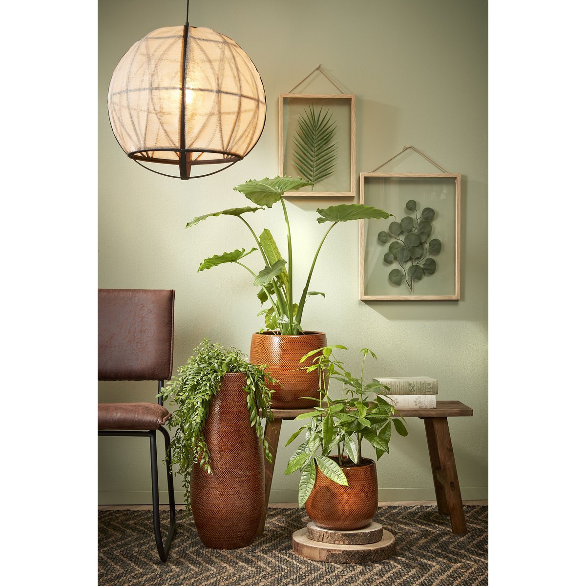 Mica Decorations - Pella Hanglamp - H50 x Ø51 cm - Linnen - Off White