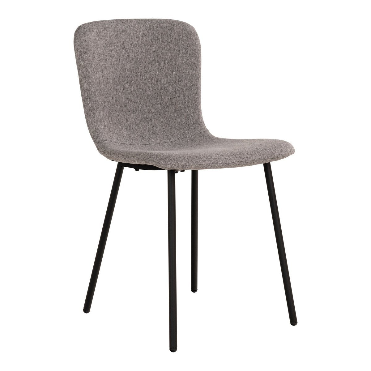 House Nordic - Halden Dining Chair - Esszimmerstuhl, hellgrau mit schwarzen Beinen - 2er-Set