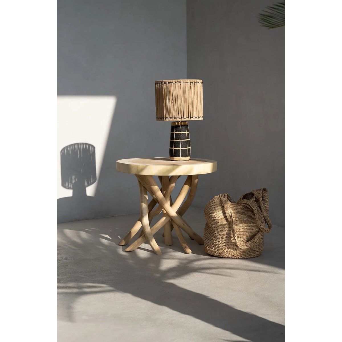 Bazar Bizar - Lampe de table 'Skiathos' (Noir Naturel)