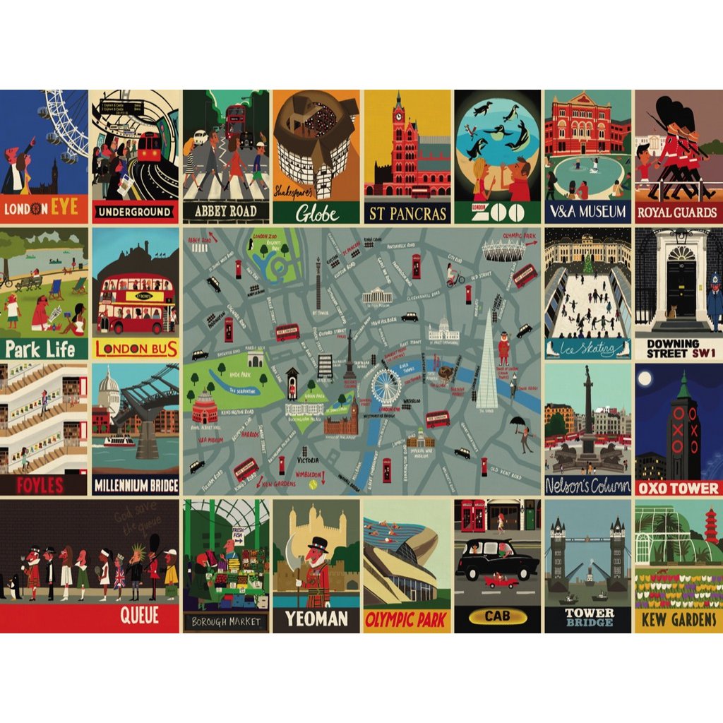 New York Puzzle Company - Puzzle 'London Collage' (500 Teile)