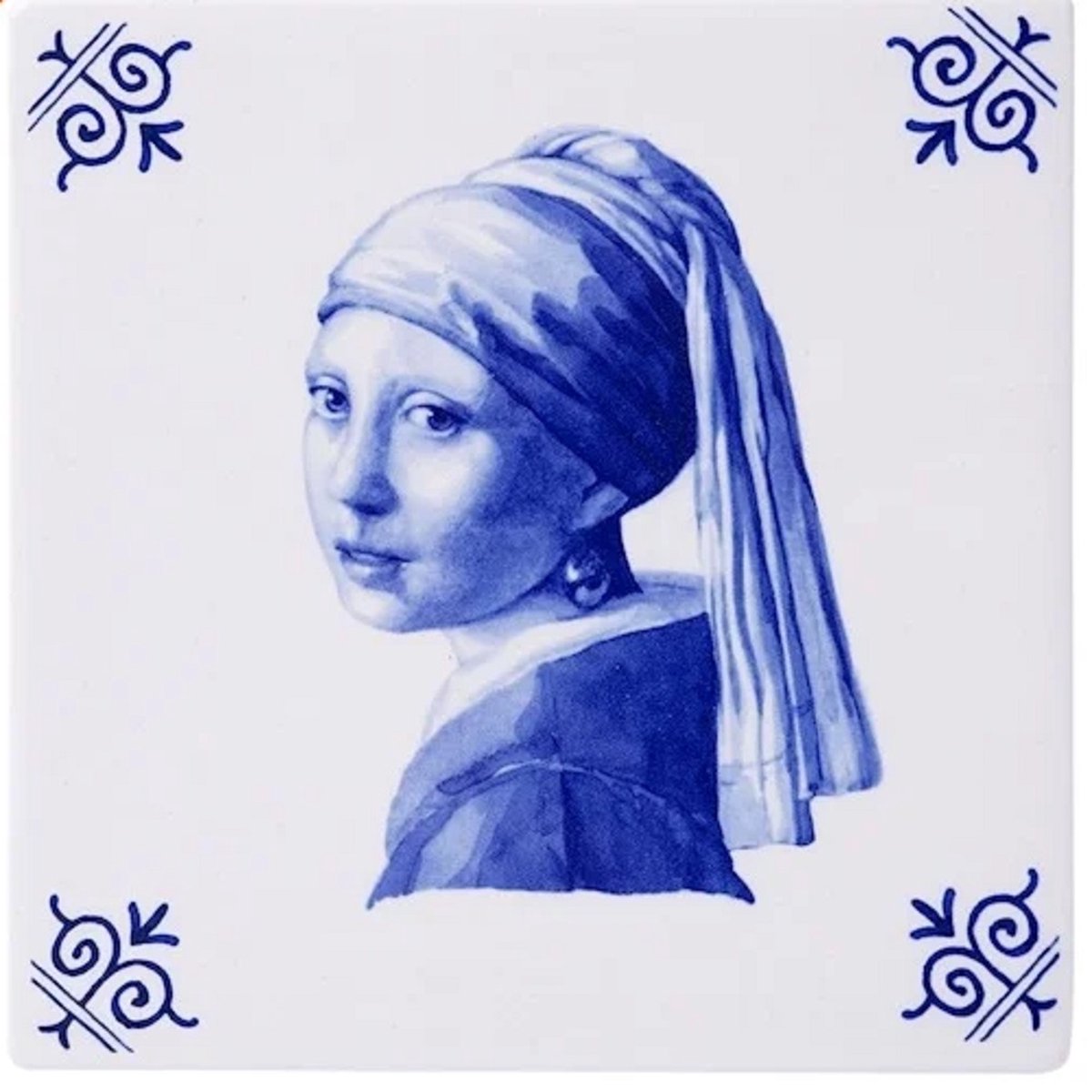 Heinen Delfts Blauw - Tegel 'Meisje met de parel'