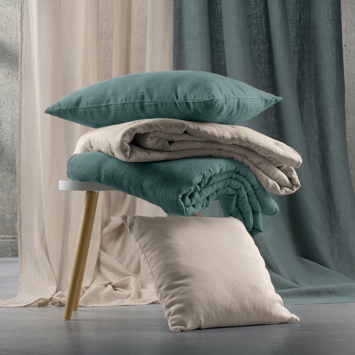 VIVARAISE - Coussin uni Zeff Verdigris 45 x 45