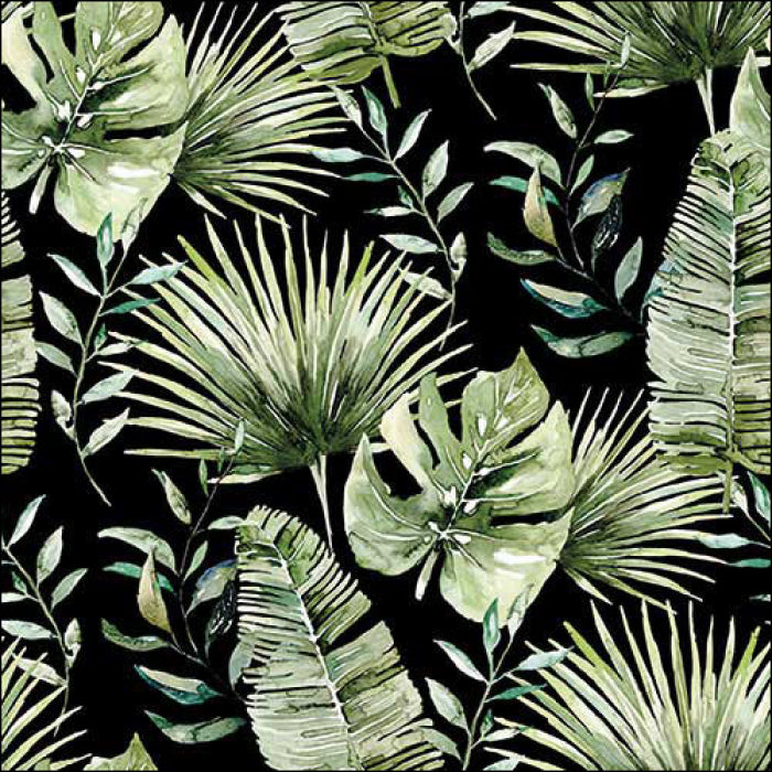Ambiente - Servetten 'Jungle Leaves Black' (20 stuks)