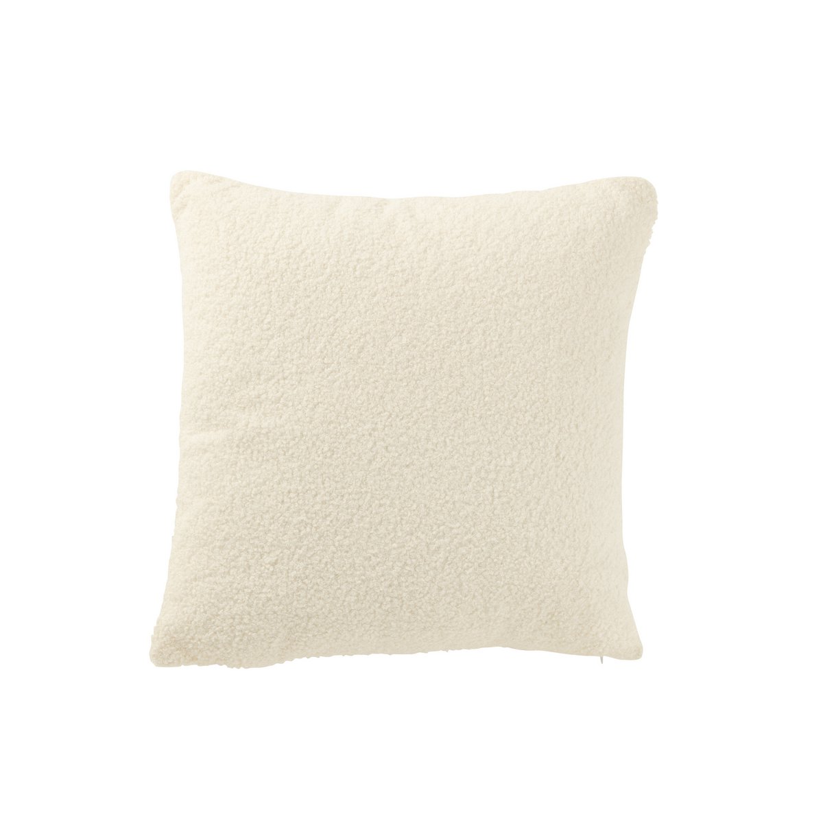 J-Line - Coussin Visage Abstrait Bouclé Blanc/Noir