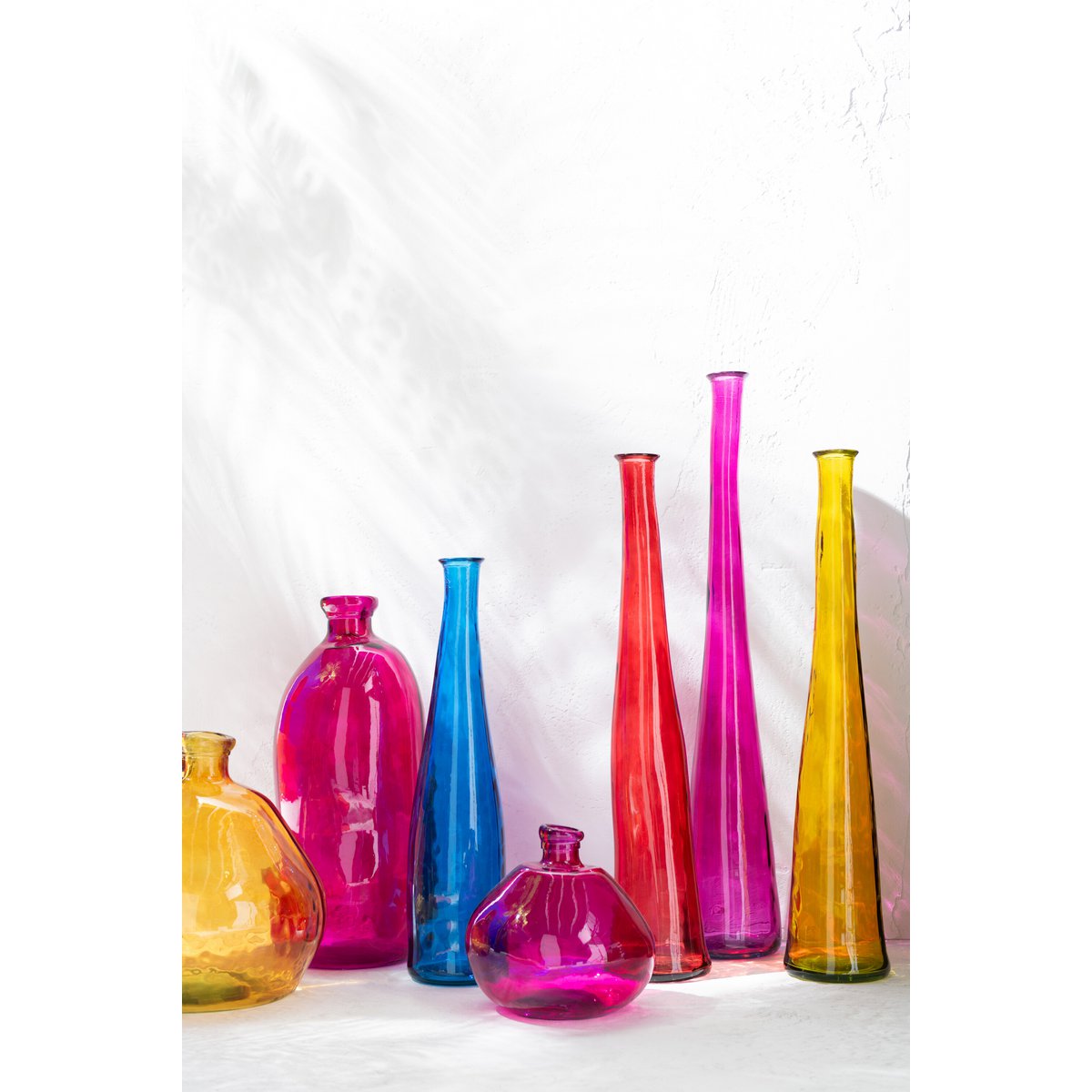 J-Line - Vase Violet - Verre - Jaune - Moyen