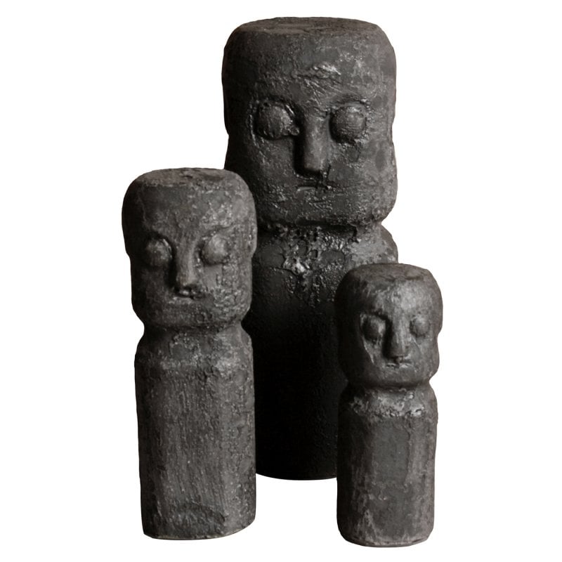 Pole to Pole - Statue Sumba en céramique M Noir (Lot de 6)