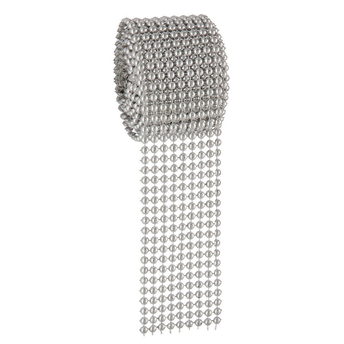 J-Line Ribbon Studs Ball Kunststoff Silber Klein 5X180cm