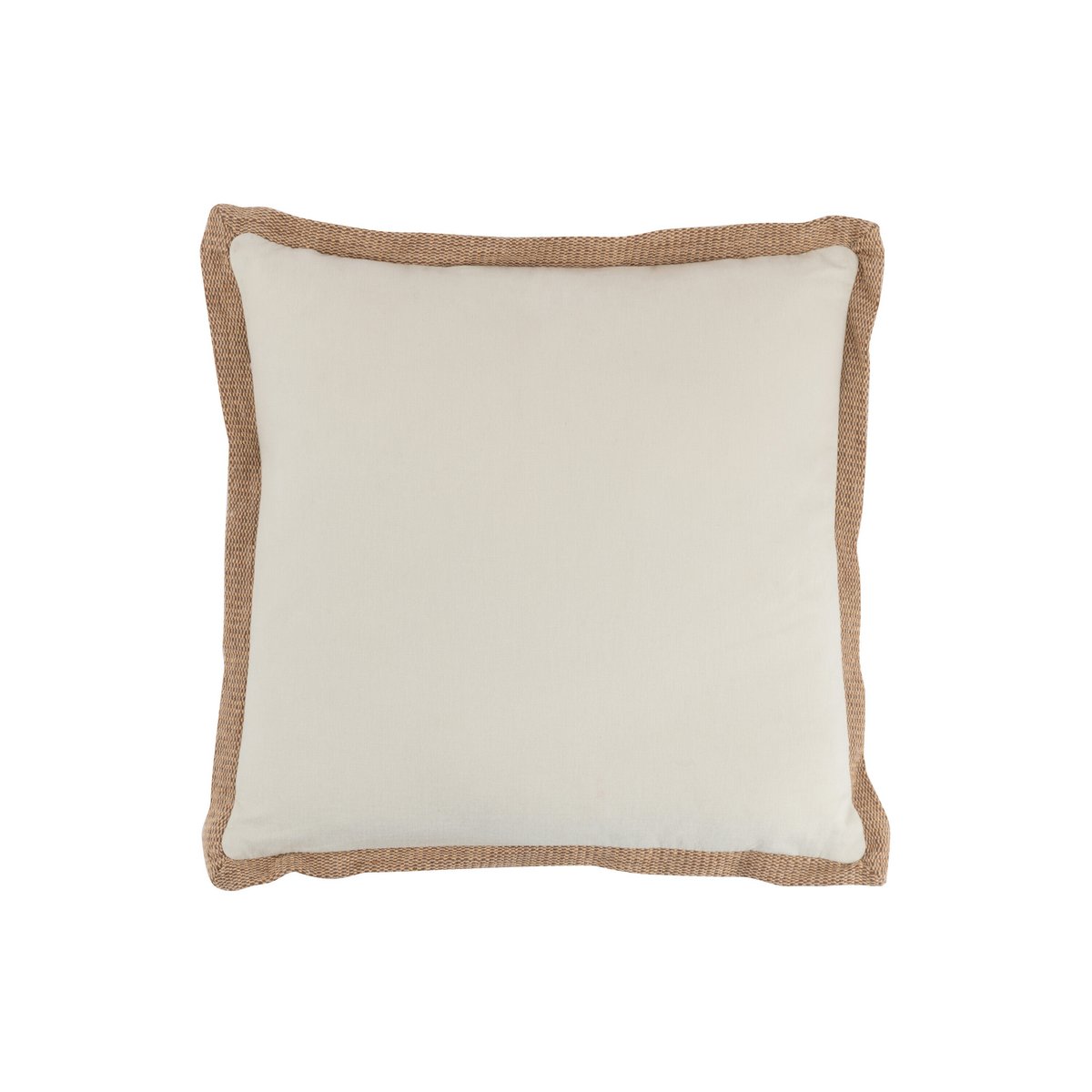 J-Line - Coussin Carré Tissé - Polyester - Beige