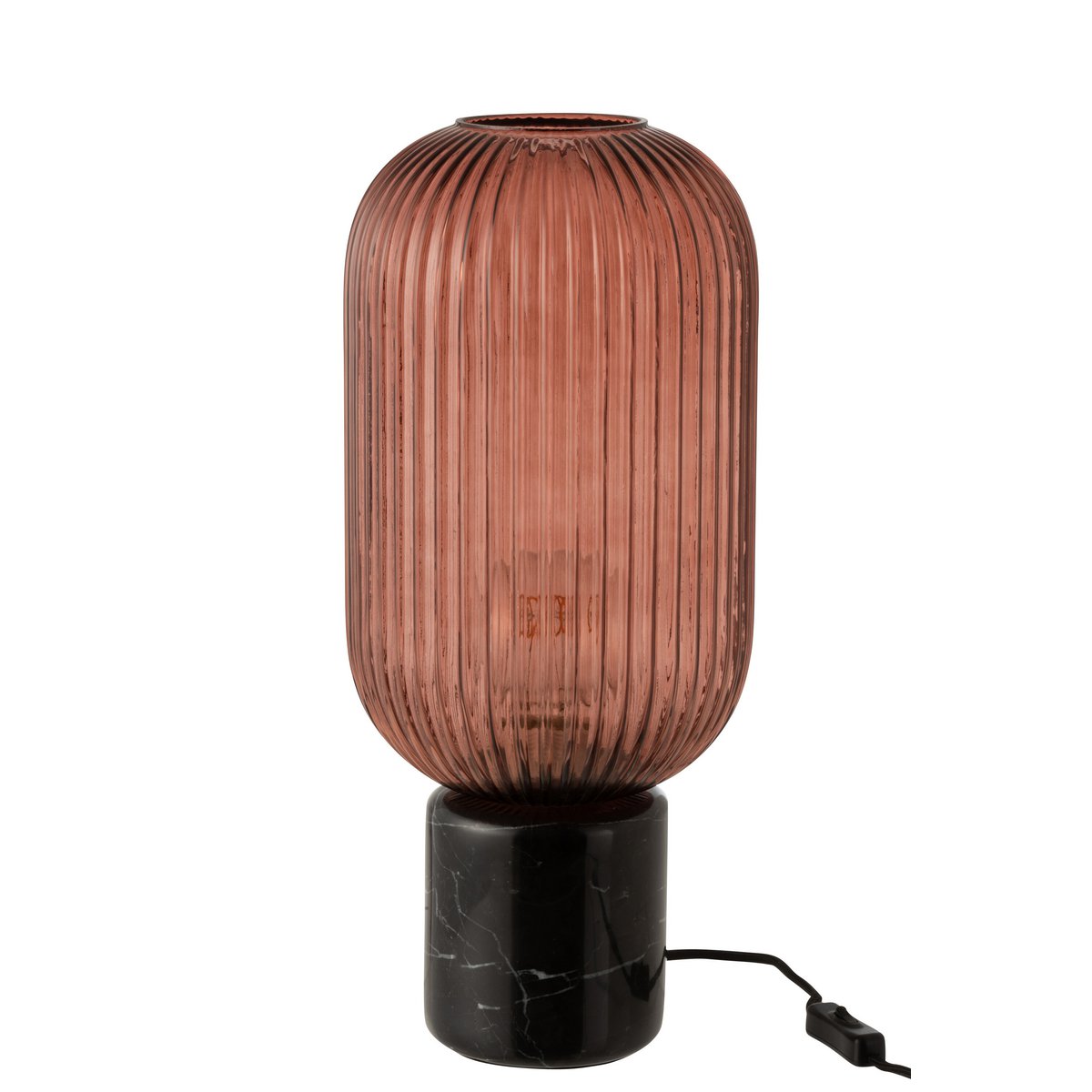 J-Line - Lampe de table Yufo Long - Verre/Marbre - Rouge/Noir