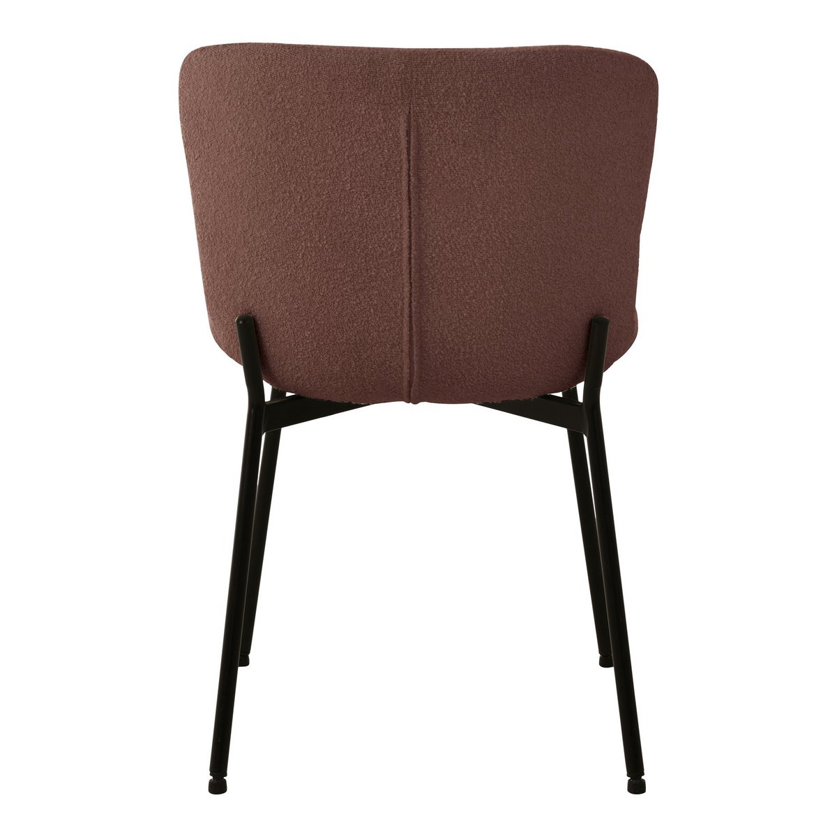 House Nordic - Maceda Dining Chair - Eetkamerstoel in bouclé, roest met zwarte poten - Set van 2