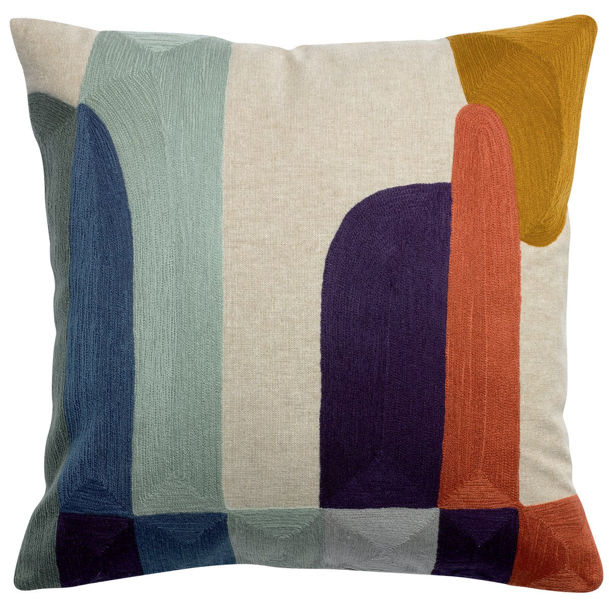 VIVARAISE - Coussin Brodé Janis Naturel 45 x 45