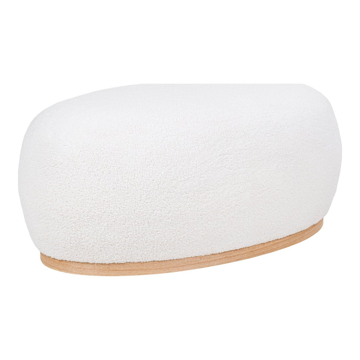 House Nordic - Manhattan Pouf - Pouf, lockig, weiß, 54,5x88,5x36 cm, HN1235