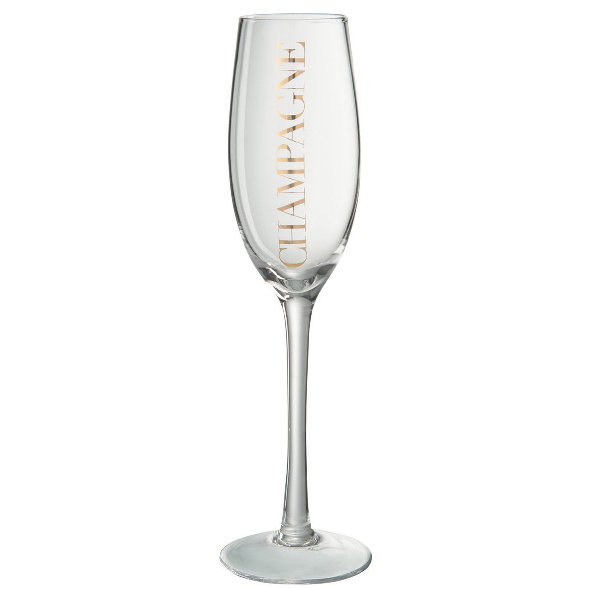 J-Line - Verre à Champagne Avec Inscription - Verre - Or