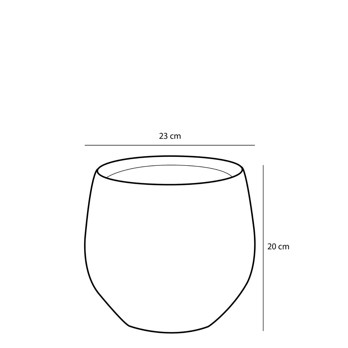 Glimmerdekorationen – Douro-Blumentopf – H20 x Ø23 cm – Terrakotta – Dunkelgrau