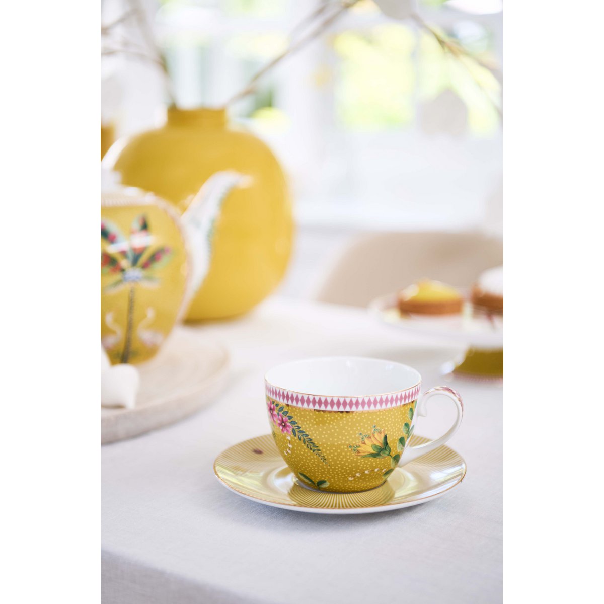 Pip Studio - Set/2 Cups & Saucers La Majorelle Yellow 280ml