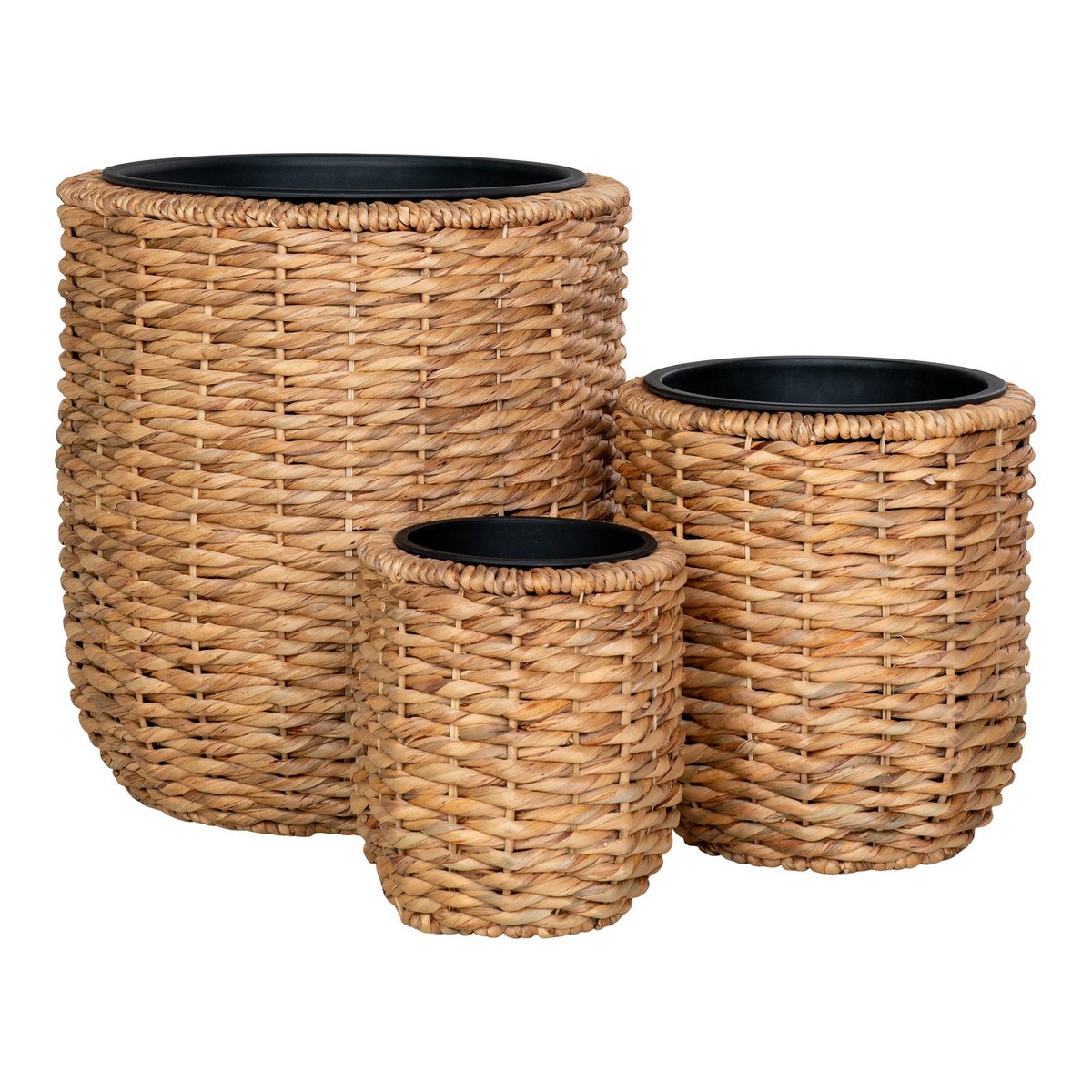 House Nordic - Hanoi Planter - Pflanzgefäß, Wasserhyazinthe, rund, natur, 3er-Set