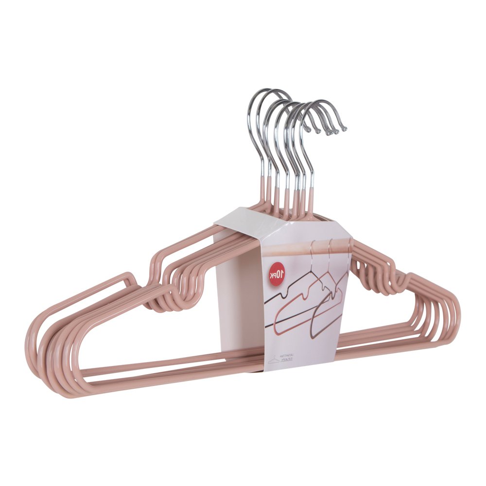 House Nordic - Mass Hangers - Cintres en métal avec revêtement rose S/10