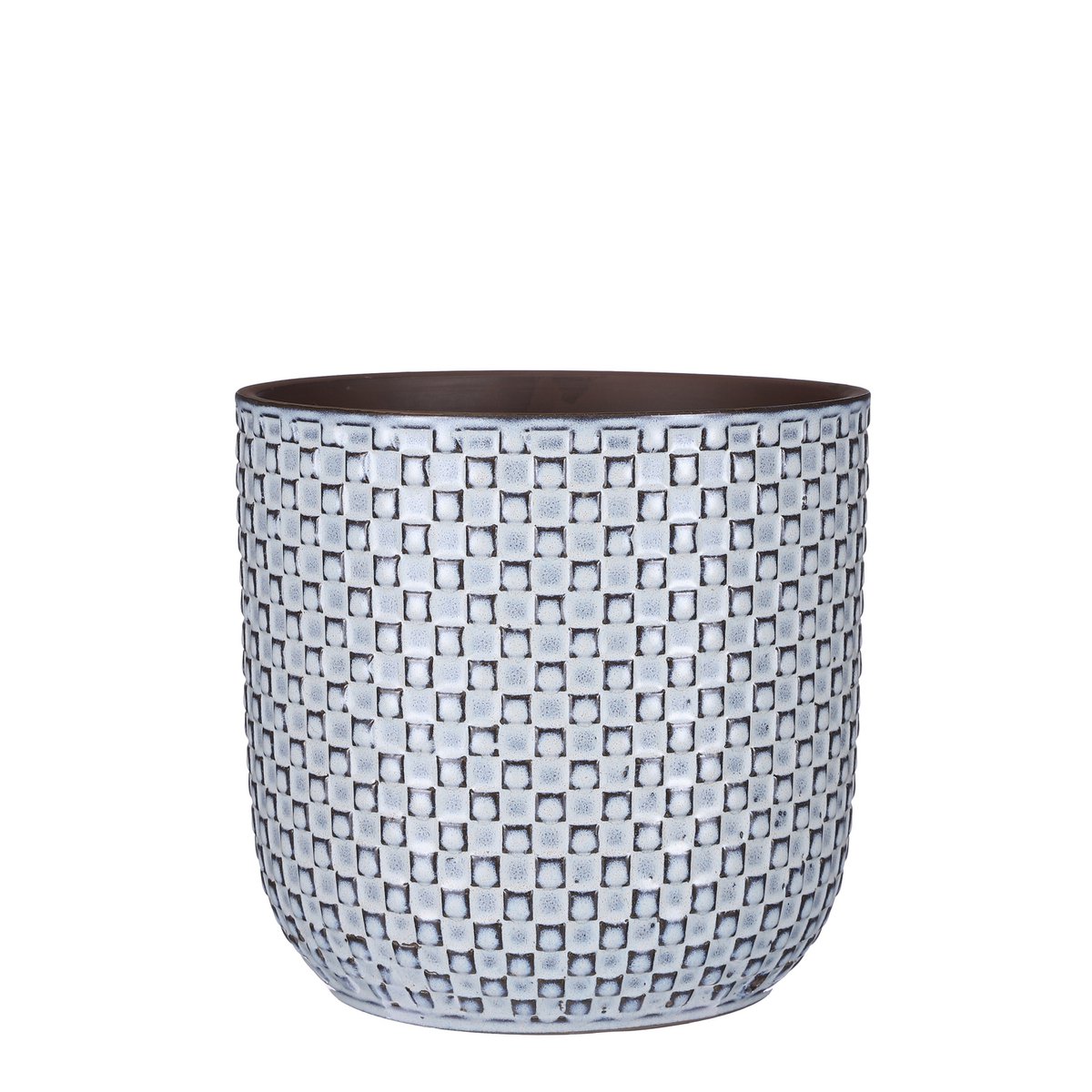 Mica Décorations - Pot de Fleur Daan - H20,5 x Ø21,5 cm - Bleu